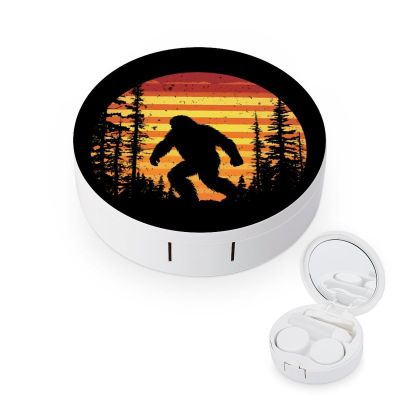 Bigfoot Big Foot Sasquatch Contact Lens Case Box Holder Portable Eye Contacts Travel Kit with Mirror