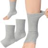 LLMSIX 2pcs Grey Ankle Supports Sleeves, Breathable Arch Support Foot Covers, Soft Ankle Support Socks for Men Women Running Travel Work (Grey, M) view 1