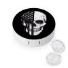 Am-erican Flag Skull Skeleton Contact Lens Case Box Holder Portable Eye Contacts Travel Kit with Mirror view 1