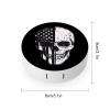 Am-erican Flag Skull Skeleton Contact Lens Case Box Holder Portable Eye Contacts Travel Kit with Mirror view 2