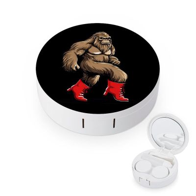 Bigfoot Boot Contact Lens Case Box Holder Portable Eye Contacts Travel Kit with Mirror