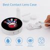 Bowling Pins And Ball Contact Lens Case Box Holder Portable Eye Contacts Travel Kit with Mirror view 3
