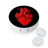 Anatomical Heart Spreading Contact Lens Case Box Holder Portable Eye Contacts Travel Kit with Mirror view 1