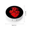 Anatomical Heart Spreading Contact Lens Case Box Holder Portable Eye Contacts Travel Kit with Mirror view 2