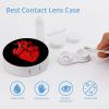 Anatomical Heart Spreading Contact Lens Case Box Holder Portable Eye Contacts Travel Kit with Mirror view 3