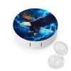 Bald Ea-gle Bird Usa Thundering Contact Lens Case Box Holder Portable Eye Contacts Travel Kit with Mirror view 1