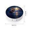 Boat Seascape And Moon in The Sky Contact Lens Case Box Holder Portable Eye Contacts Travel Kit with Mirror view 2