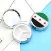 3 Compartments Pill Box Round Metal Small Medicine Vitamin Box for Travel Portable Syrian Republic Flag Printing Pill Case with Mirror Daily Use Round view 4