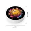 Cute Basketball Leopard Print Contact Lens Case Box Holder Portable Eye Contacts Travel Kit with Mirror view 2