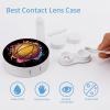 Cute Basketball Leopard Print Contact Lens Case Box Holder Portable Eye Contacts Travel Kit with Mirror view 3