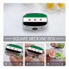 2 Compartments Pill Box Square Metal Small Medicine Vitamin Box for Travel Portable Syrian Republic Flag Printing Pill Case with Mirror Daily Use Square view 3