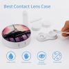 Eiffel Tower Cherry Flowers Contact Lens Case Box Holder Portable Eye Contacts Travel Kit with Mirror view 3