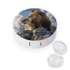 Animal Lion Love Contact Lens Case Box Holder Portable Eye Contacts Travel Kit with Mirror view 1