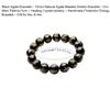 10mm Beaded Stretch Bracelet Handmade Healing Crystal Jewelry Unisex Energy Bracelet (African Turquoise)(Black Agate (Om Mani Padme Hum)) view 2