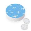Airplane Print Contact Lens Case Box Holder Portable Eye Contacts Travel Kit with Mirror view 1