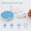 Airplane Print Contact Lens Case Box Holder Portable Eye Contacts Travel Kit with Mirror view 3