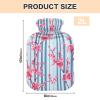 Blue Striped Cherry Blossom Hot Water Bottle with Cover 2 L 12 Inch Winter Hot Water Bag for Menstrual Cramps Shoulder and Neck Pain Relief Heating Pad Feet Warmers Hot Compress view 2