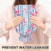 Blue Striped Cherry Blossom Hot Water Bottle with Cover 2 L 12 Inch Winter Hot Water Bag for Menstrual Cramps Shoulder and Neck Pain Relief Heating Pad Feet Warmers Hot Compress view 4