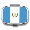 Pill Box Case 2 Compartment, Republic of Guatemala Flag Printing Portable for Pocket Or Purse Small Pill Organizer for Vitamins, Medication, Fish Oil and Supplements Square view 1