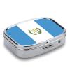 Pill Box Case 2 Compartment, Republic of Guatemala Flag Printing Portable for Pocket Or Purse Small Pill Organizer for Vitamins, Medication, Fish Oil and Supplements Square view 2