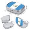 Pill Box Case 2 Compartment, Republic of Guatemala Flag Printing Portable for Pocket Or Purse Small Pill Organizer for Vitamins, Medication, Fish Oil and Supplements Square view 3