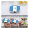 Pill Box Case 2 Compartment, Republic of Guatemala Flag Printing Portable for Pocket Or Purse Small Pill Organizer for Vitamins, Medication, Fish Oil and Supplements Square view 4