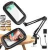 10X 30X Extra Large Magnifying Glass with Light and Clamp, Rectangle Hands Free Magnifier with 5 Color Modes, Adjustable LED Lighted Magnifying Desk Lamp for Reading Close Work Craft Painting (Black) view 1