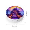 Halloween Pumpkins Haunted House Rainbows Contact Lens Case Box Holder Portable Eye Contacts Travel Kit with Mirror view 2