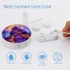 Halloween Pumpkins Haunted House Rainbows Contact Lens Case Box Holder Portable Eye Contacts Travel Kit with Mirror view 3