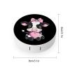 Black & White Cow Holding Heart Contact Lens Case Box Holder Portable Eye Contacts Travel Kit with Mirror view 2