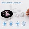 Black & White Cow Holding Heart Contact Lens Case Box Holder Portable Eye Contacts Travel Kit with Mirror view 3
