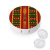 African Print Traditional Tribal Contact Lens Case Box Holder Portable Eye Contacts Travel Kit with Mirror view 1