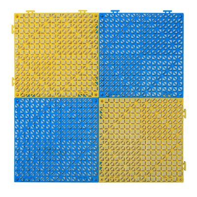 Shower Tray Mat Interlocking Drainage Floor Tiles Weather Resistant Duck Boards Bathroom Poolside Bathrooms(Blue-Yellow,45pieces)
