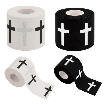2 Pcs Christian Cross Athletic Tape 2in x 23ft, Cross Tape for Athletes Wrist Tape Soccer, Sports Wrap for Football Baseball Gymnastics, Jesus Religious Gift for Good Friday Easter