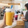 100 Sets Bulk Frosted Disposable Hard Plastic Cups With Straws Lids,90mm Disposable Bubble Boba Milk Tea ToGo Cups Cold Hot Plastic coffee Boba Tea Business TakeAway Supplies (16, ounces) view 2