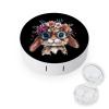 Bunny Leopard Glasses with Flower Crrown Contact Lens Case Box Holder Portable Eye Contacts Travel Kit with Mirror view 1