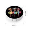 Cute African Am-erican Women Contact Lens Case Box Holder Portable Eye Contacts Travel Kit with Mirror view 2