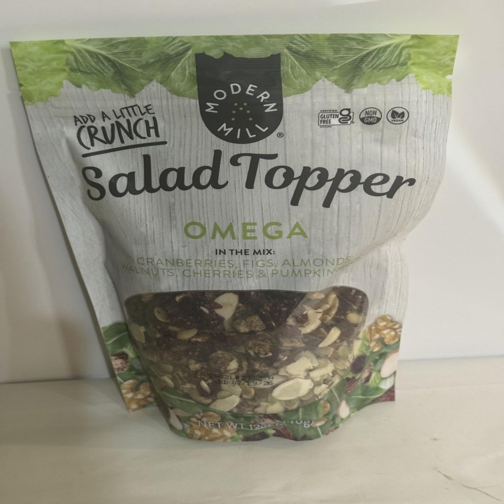 Modern Mill Omega Premium Mixed Salad Topper with Cranberries, Figs, Almonds, Walnuts, Cherries, Pumpkin Seeds, Gluten Free, Kosher, Vegan, 12 oz, Pack of 4