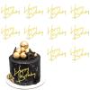 10 Pcs Gold Happy Birthday Cake Topper, Mirror Acrylic Cake Topper Decor Gold Birthday Cakes Decorations for Boy Girl Celebrating Birthdays Party Cakes Dessert view 1