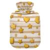 Beige Stripes Hearts and Stars Hot Water Bottle with Cover 2 L 12 Inch Winter Hot Water Bag for Menstrual Cramps Shoulder and Neck Pain Relief Heating Pad Feet Warmers Hot Compress view 1