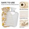Beige Stripes Hearts and Stars Hot Water Bottle with Cover 2 L 12 Inch Winter Hot Water Bag for Menstrual Cramps Shoulder and Neck Pain Relief Heating Pad Feet Warmers Hot Compress view 3