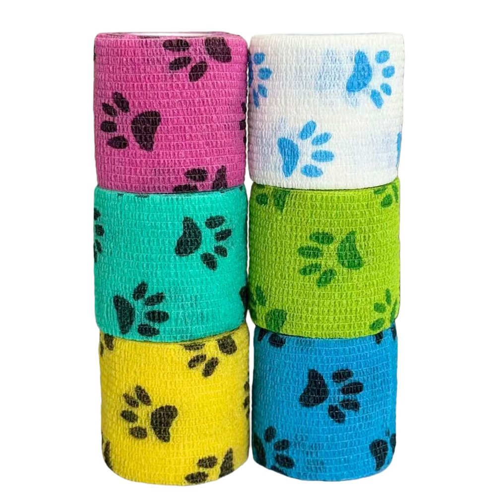 SCICOFIX Bandage Wrap for Dogs, 6 Rolls Self-Adhering Pet Tape