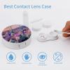 Cactus Succulent Contact Lens Case Box Holder Portable Eye Contacts Travel Kit with Mirror view 3