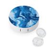 Abstract Blue Marble Tie-dye Contact Lens Case Box Holder Portable Eye Contacts Travel Kit with Mirror view 1