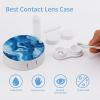 Abstract Blue Marble Tie-dye Contact Lens Case Box Holder Portable Eye Contacts Travel Kit with Mirror view 3