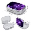 Lovely Purple Portable Square Travel Double-Compartment Pillbox, Vitamin Organizer, Unisex. view 2