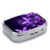 Lovely Purple Portable Square Travel Double-Compartment Pillbox, Vitamin Organizer, Unisex. view 3
