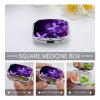 Lovely Purple Portable Square Travel Double-Compartment Pillbox, Vitamin Organizer, Unisex. view 4