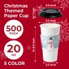 Fit Meal Prep 500 Pack 20 oz Christmas Disposable Coffee Cups with Lids, Sleeves, Leak-Proof To Go Coffee Cups with Lids, Durable Holiday Paper Cups for Hot Beverage, Home, Office, Party view 2
