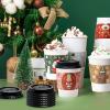 Fit Meal Prep 500 Pack 20 oz Christmas Disposable Coffee Cups with Lids, Sleeves, Leak-Proof To Go Coffee Cups with Lids, Durable Holiday Paper Cups for Hot Beverage, Home, Office, Party view 4